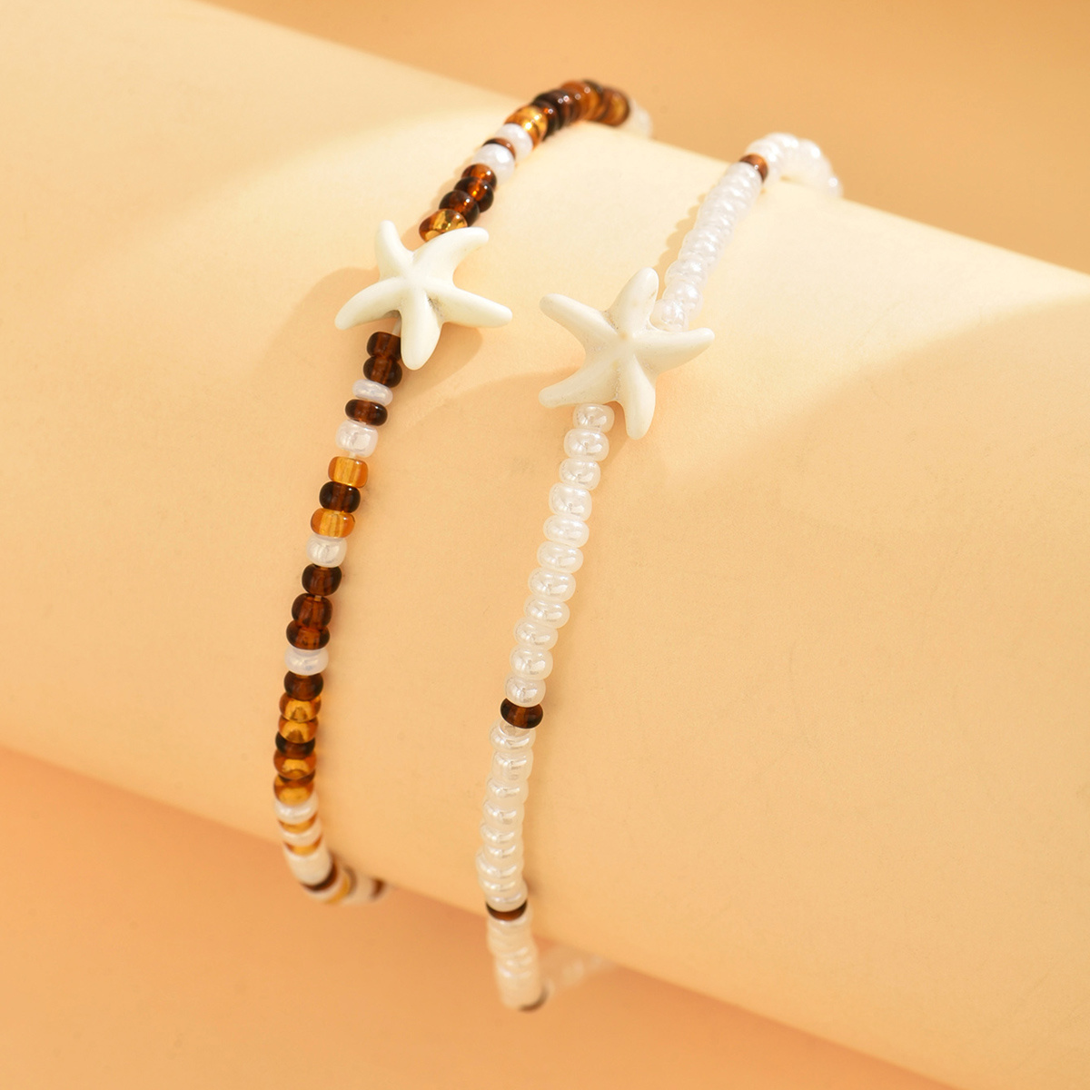 2pc Women's Summer Bohemian Seed Bead Bracelet Set